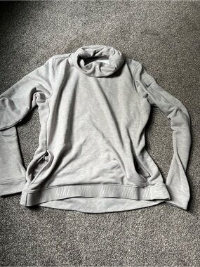 Nike Light Gray Cowl Neck Sweatshirt with Branded Hem